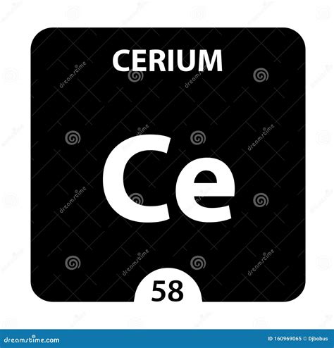 Ce Symbol Cerium Chemical Element Stock Photo