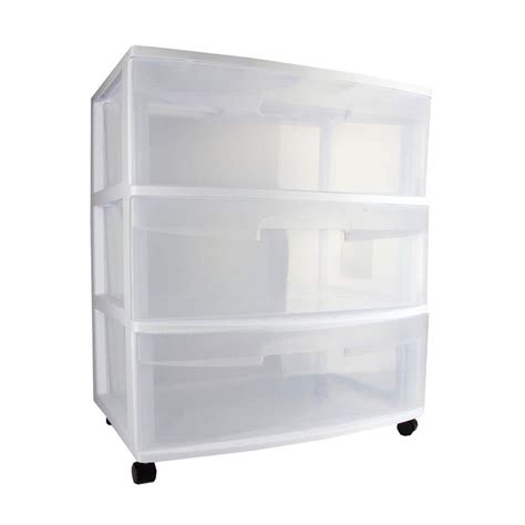 Sterilite Home 3 Drawer Cart Clear Portable Durable Storage Container