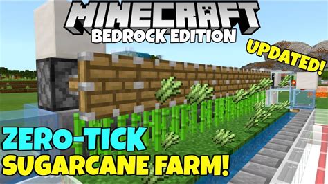 Minecraft Bedrock Updated Zero Tick Sugarcane Farm Tutorial Instant