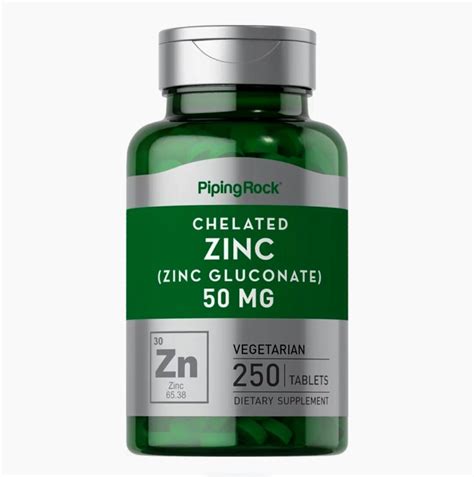 Authentic Zinc Gluconate 50 Mg 250 Tablets For Men Health Chelated