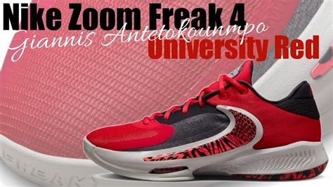 Giannis Antetokounmpo Nike Zoom Freak 4 University Red Detailed Look