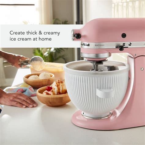 Kitchenaid White Plastic Stand Mixer Ice Cream Maker Attachment Ice Cream Maker Attachment