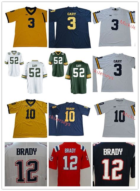 2020 Mens NCAA Michigan Wolverines Tom Brady Jersey Stitched #3 Rashan ...