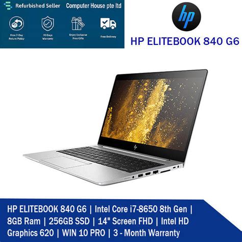 Refurbished Hp Elitebook 840 G6 Intel Core I7 8650 8th Gen 8gb Ram 256gb Ssd 14