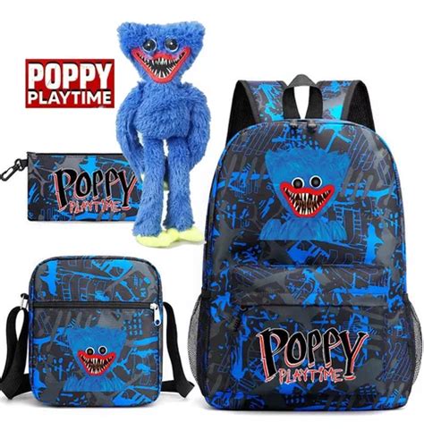 Huggy Wuggy Poppy Playtime 4 Piezas set Mochila 3 En 1 muñec Meses