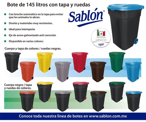 Bote De Basura De Litros Con Tapa Y Ruedas Sabl N Sabl N