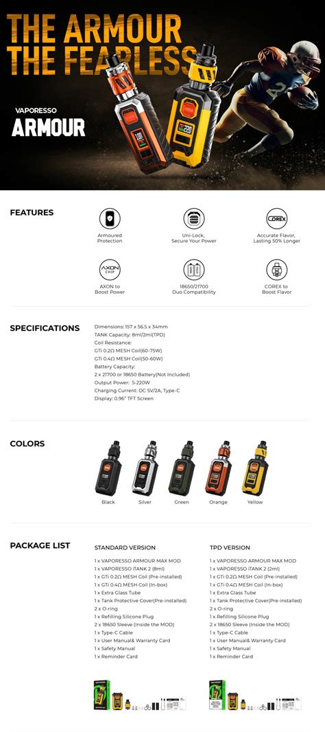 Vaporesso Armour Max Kit Ml Vaperite Wholesale