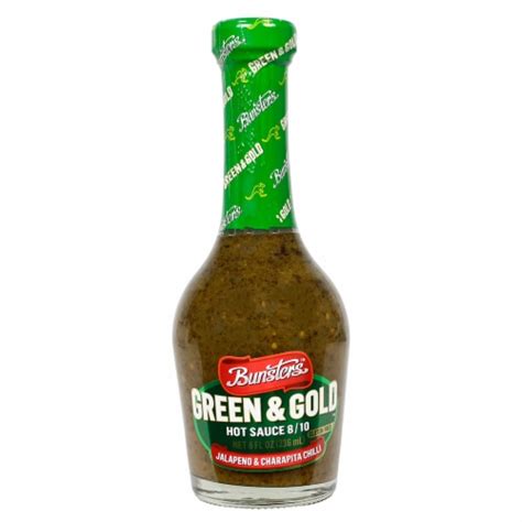 Bunsters Green Gold Hot Sauce 8 10 Heat Jalapeno Charapita Chili 8 Ounce 1 Each Frys