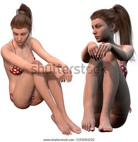 3d Render Sexy Girl Bikini 3d Stock Illustration 1593003232 Shutterstock