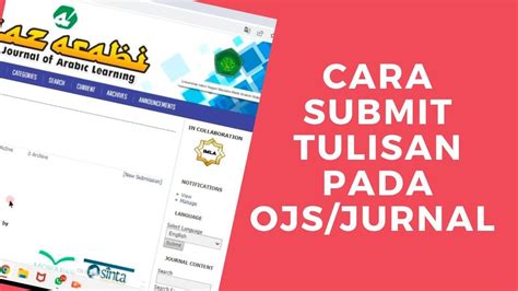 Cara Submit Tulisan Pada Ojs Atau Jurnal Youtube