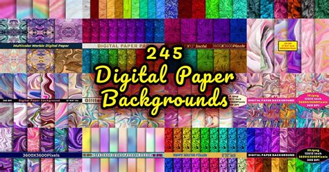 245 Digital Paper Backgrounds Bundle · Creative Fabrica