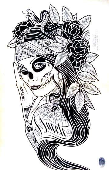 Sugar Skull Pin Up Drawing At Explore Collection Of Sugar Skull Pin Up Drawing