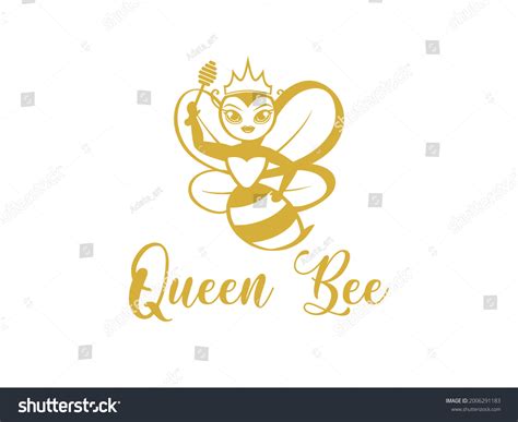 Queen Bee Mascot Logo Beauty Fashion Stock Vector Royalty Free