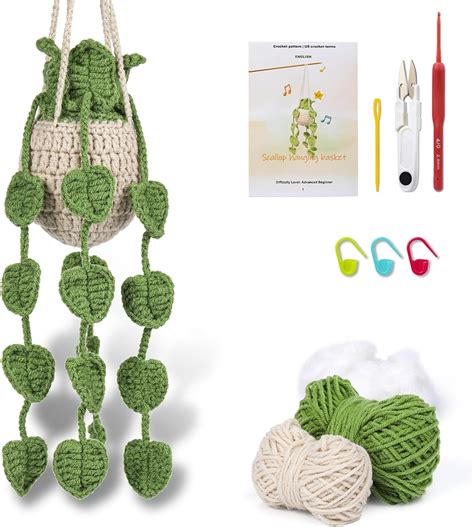 IMZAY Crochet Kit For Making 1 Hanging Potted Plants Crochet Starter