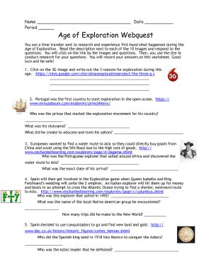 Fillable Online Age Of Exploration Timeline Softschools Coma Brief