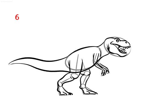 How To Draw A T Rex Dinosaur Step By Step