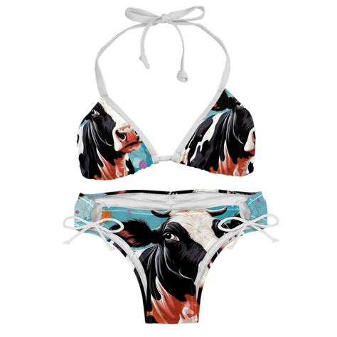 Cattle Detachable Sponge Adjustable Strap Bikini Set Two Pack Swimsuit