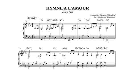 Edith Piaf Hymne A L Amour Piano Chords Chordify