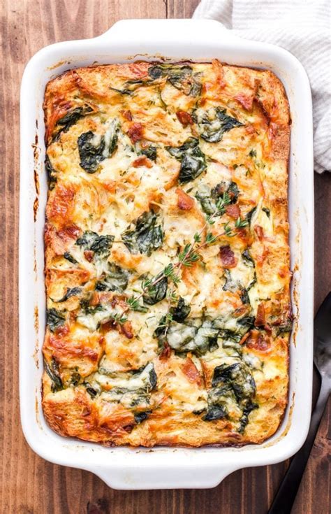 Spinach Bacon And Cheese Strata Recipe Runner