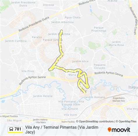 Línea 781 horarios paradas y mapas Terminal Pimentas Actualizado