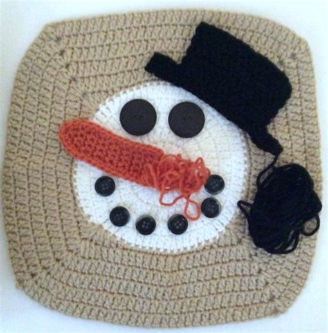 Crochet Pattern Norman Buttons The Snowman Pillow Underground Crafter