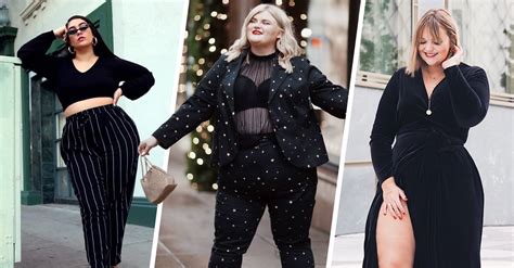 Looks Elegantes Y Modernos En Color Negro Para Chicas Curvy