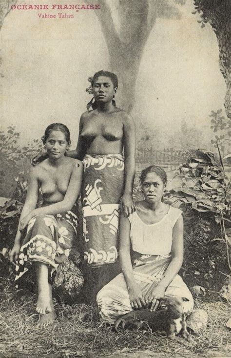 French Polynesia TAHITI Topless Native Tahitian Woman 1910s