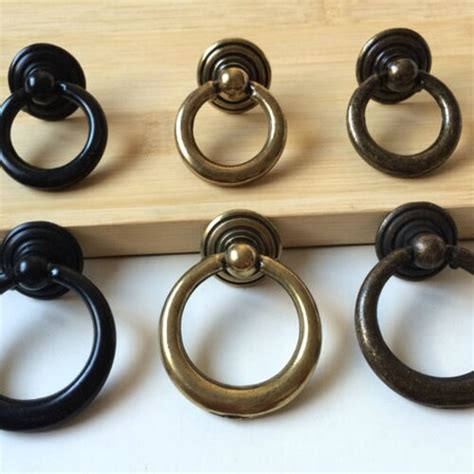 Vintage Look Dresser Drawer Pulls Handles Knobs Ring Drop Pull Etsy