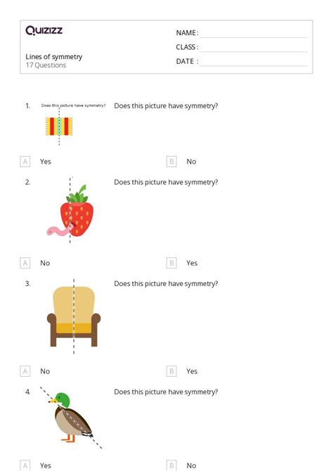 Lines Of Symmetry Worksheets For Th Grade On Quizizz Free