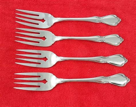 4 Salad Forks Chateau By Oneida Oneidacraft Deluxe Stainless Flatware