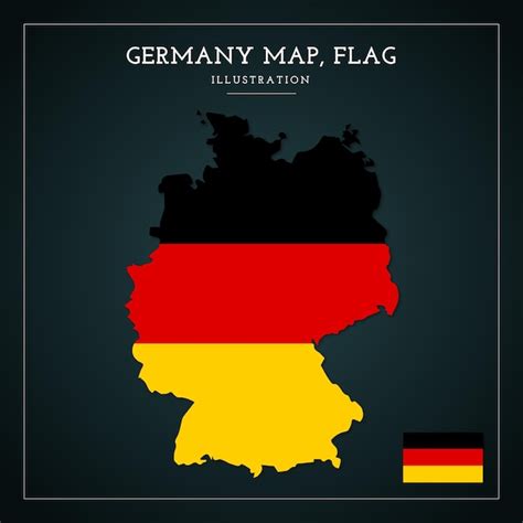 Alemania bandera mapa vector ilustración Vector Premium