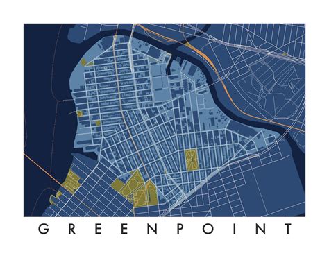 Greenpoint Brooklyn NYC Map Print / Unframed Paper Print - Etsy