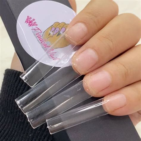 Faux Ongles En Acrylique Pi Ces Plats Carr S Longs M Dia Droits