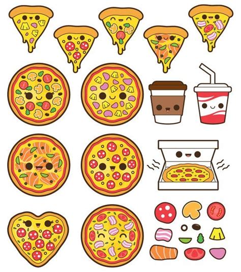 Kawaii Pizza Clipart Kawaii Clipart Cute Pizza Clipart | Etsy | Kawaii ...