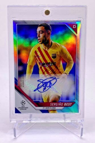 2021 22 Sergino Dest Topps UEFA Silver Refractor FC Barcelona