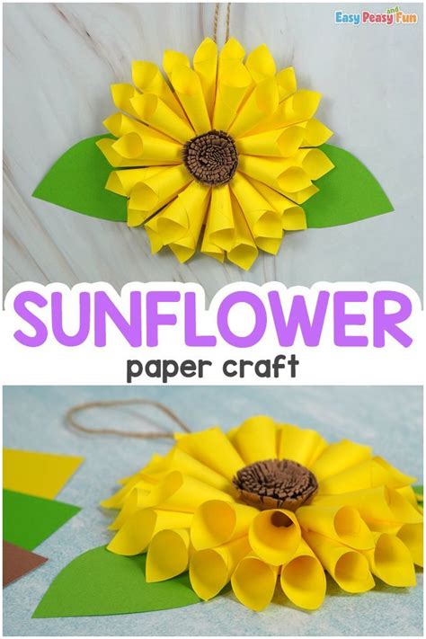 Paper Sunflower Craft Easy Peasy And Fun Sunflower Crafts