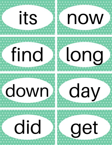 Printable Sight Word Flashcards