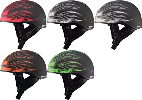 79 95 GMax GM65 Skull Flame Naked Half Helmet 229134