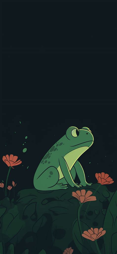 Cute Frog Dark Green Wallpapers - Cute Frog Wallpapers iPhone