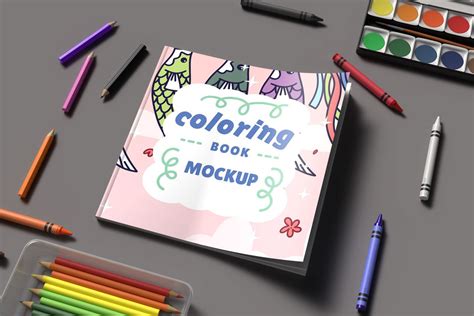 Square Coloring Book Mockup Graphic By Ramis Design · Creative Fabrica