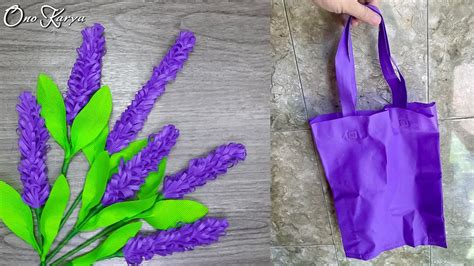 Ide Kreatif Cara Membuat Bunga Lavender Dari Barang Bekas Tas Belanja