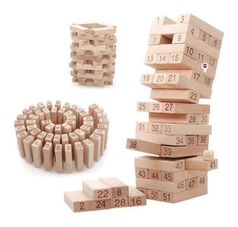 Torre Jenga Bloques Dados Madera Juego Ni Os Y Adultos Mercadolibre