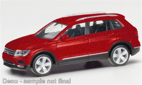 Coche Miniatura Volkswagen Tiguan Herpa Metalico Rojo Coches