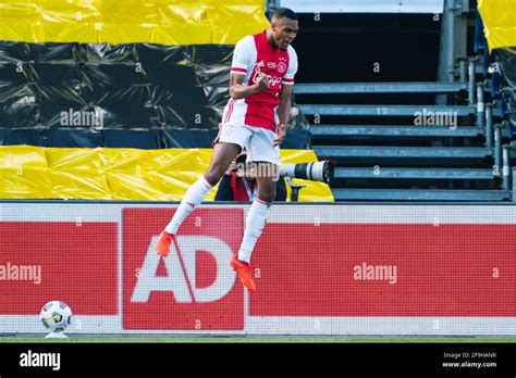 Ryan Gravenberch of Ajax scores 1-0 for Ajax and celebrates during KNVB ...