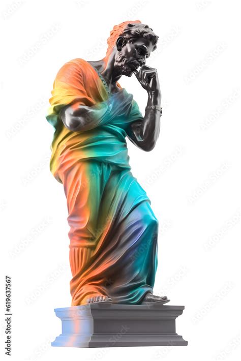 ancient greek philosopher statue isolated on transparent background ...