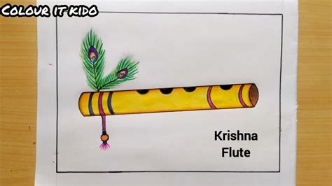 How to draw Flute of Krishna Bansuri drawing l कषण भगवन क बसर