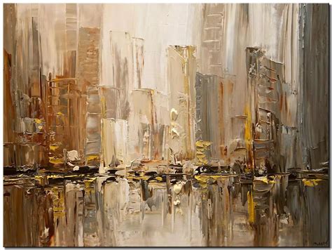 Cityscape Painting - Earth Tones City Painting On - Shop Now