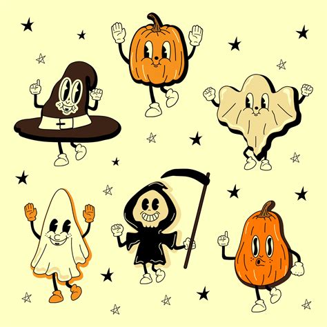 Set Of Halloween S Cartoon Mascot Character S S S Old