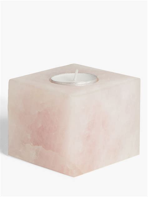 John Lewis Rose Quartz Crystal Tealight Candle Holder