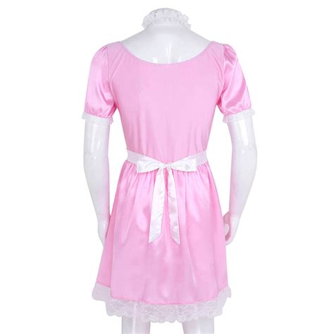 Sissy Satin French Maid Male Adult Uniform Fancy Dress Costume Party